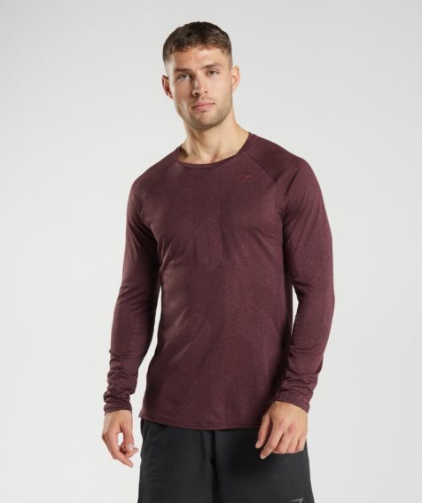 Men's Gymshark Apex Long Sleeve T-Shirts Dark Brown | NZ 2OFPIN